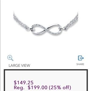 Kay jewelers silver diamond Infiniti bracelet